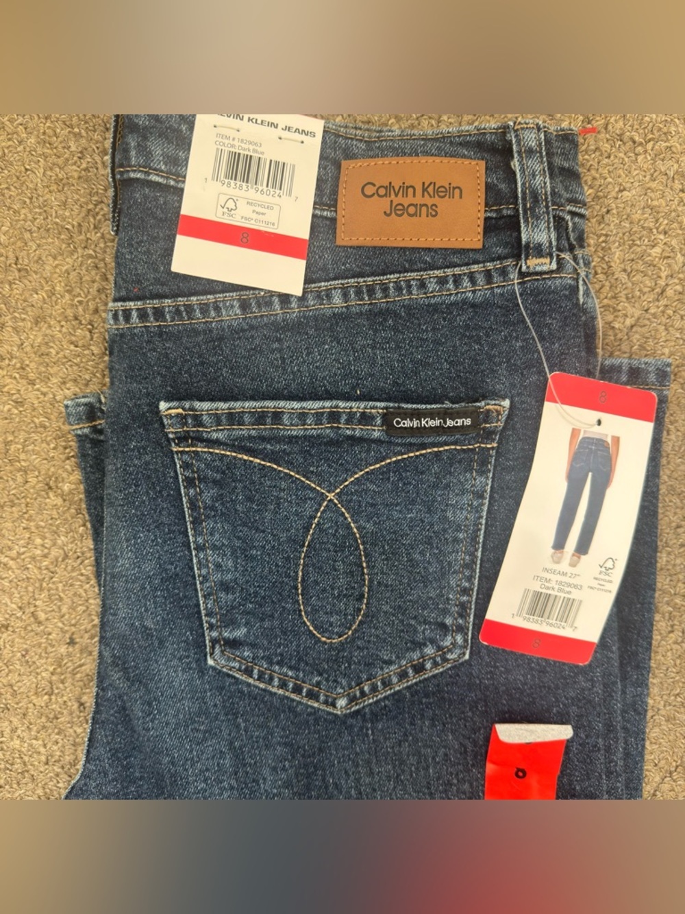 🎉3 for $50 🎉Calvin Klein Jeans Dark Blue Straight Leg Jeans - Picture 5 of 6